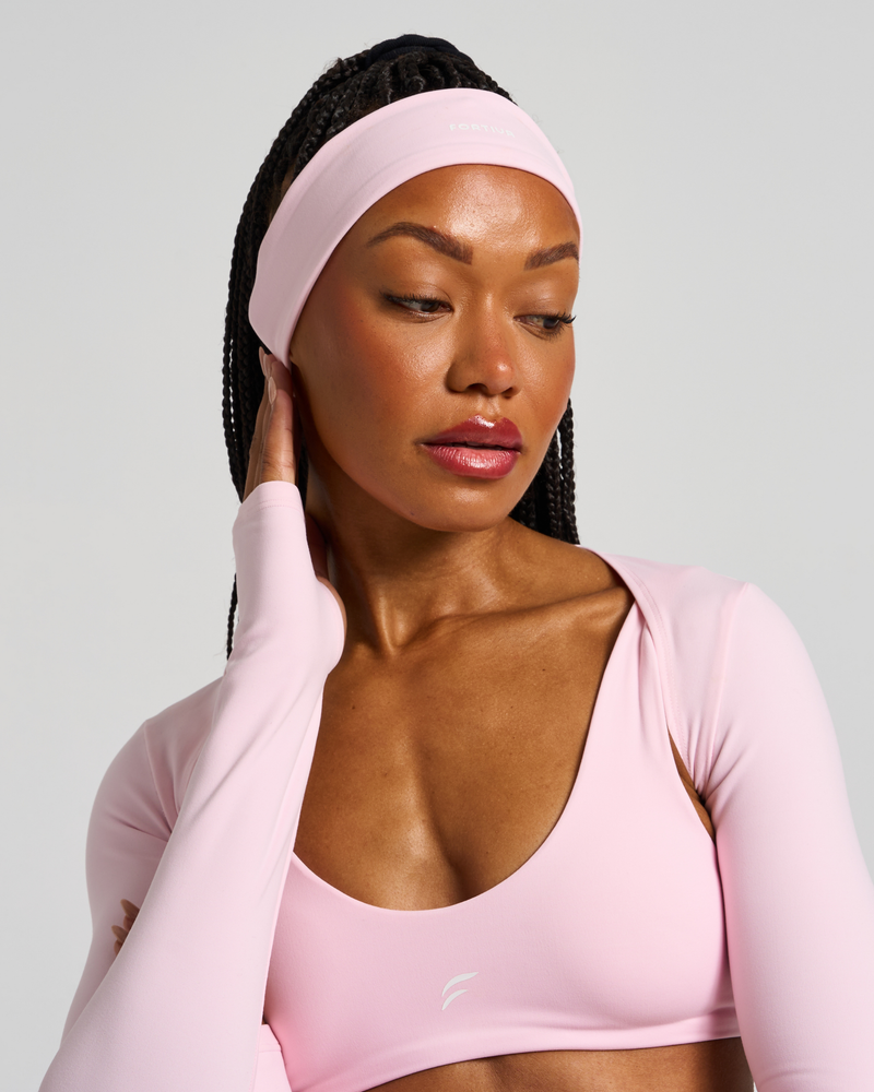 SKNCLOUD™ Headband with White Logo - Ballerina Pink
