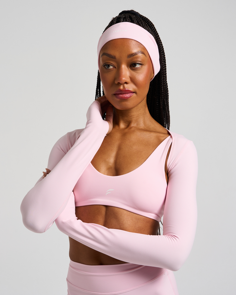 SKNCLOUD™ Long Sleeve Shrug with White Logo - Ballerina Pink